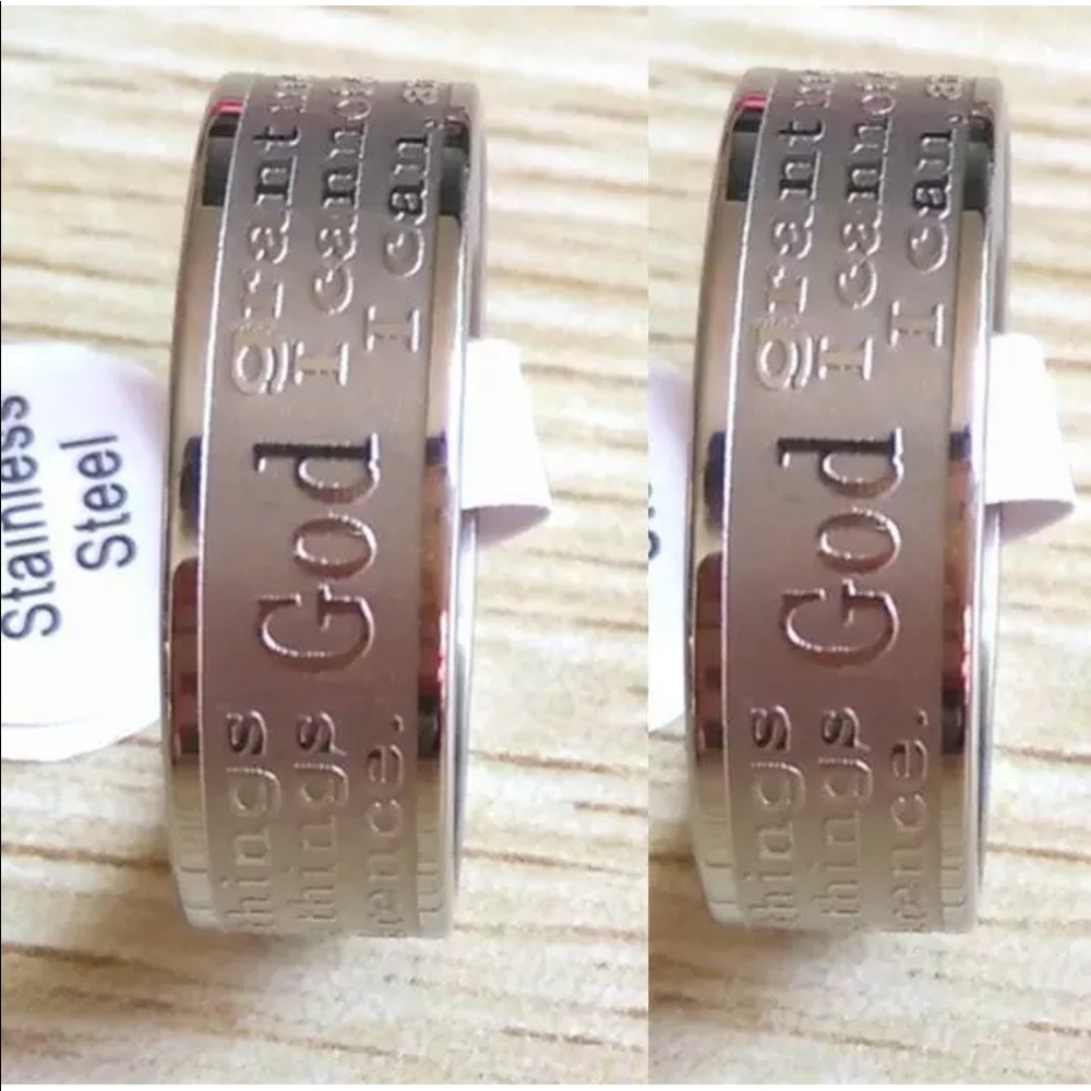 Unisex Serenity Prayer Stainless Ring - Picture 6 of 6